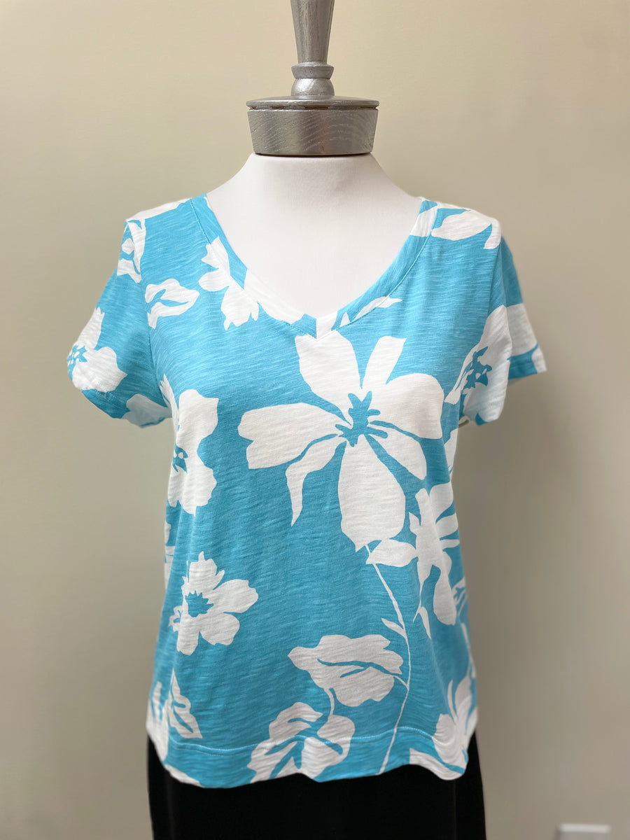 Escape Short Sleeve V-Neck Cotton Tee 10000 - Robin Boutique-Boutique 
