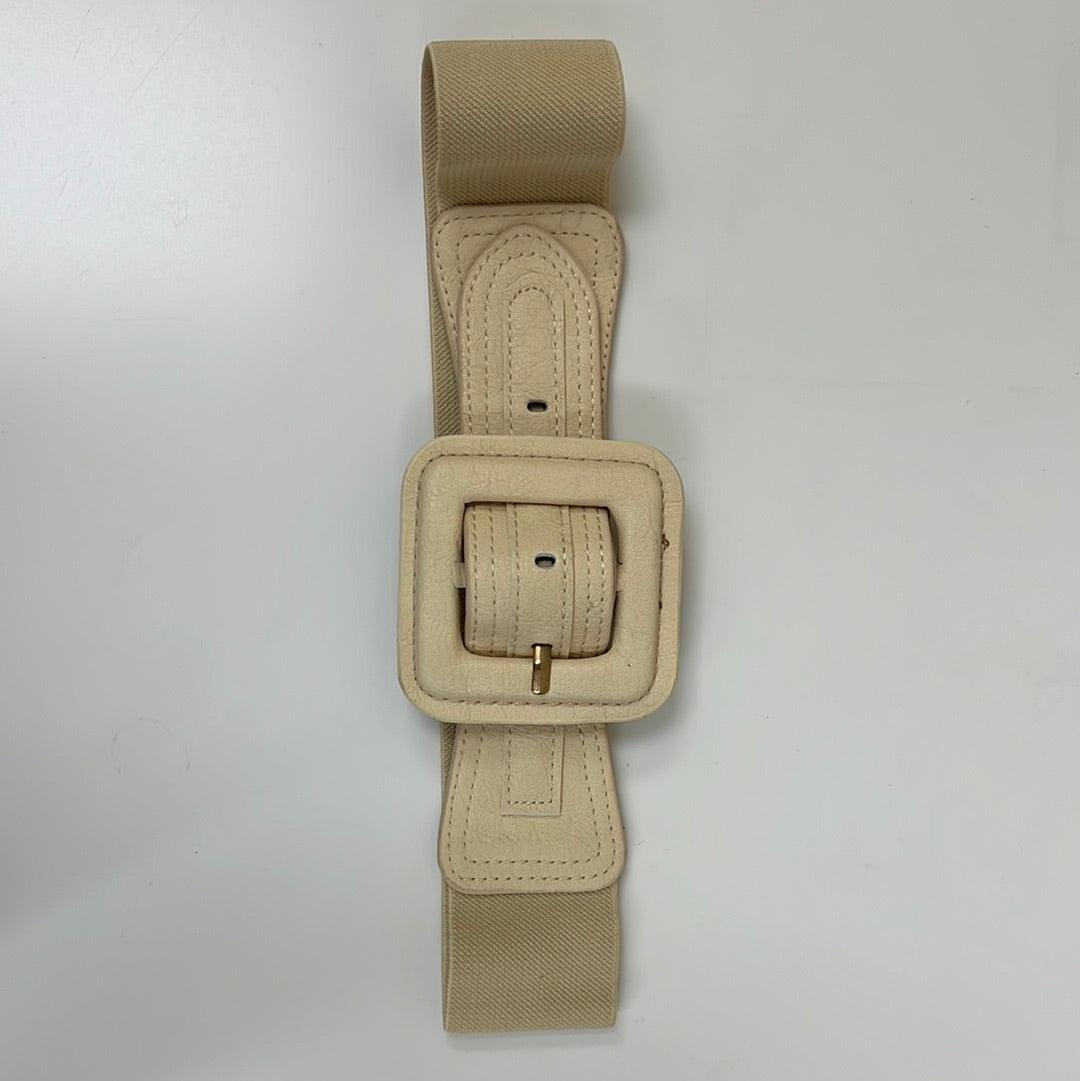 Basic Wide Elastic Belt with Self color Buckle 6058 - Robin Boutique-Boutique 