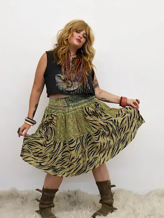 Pareo Kantha Meadow Skirt #018 by Kantha Bae