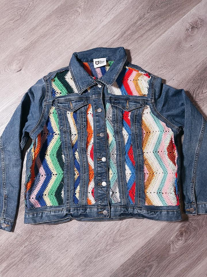 Crochet Denim Jacket by the Morgan Factory - Robin Boutique-Boutique 
