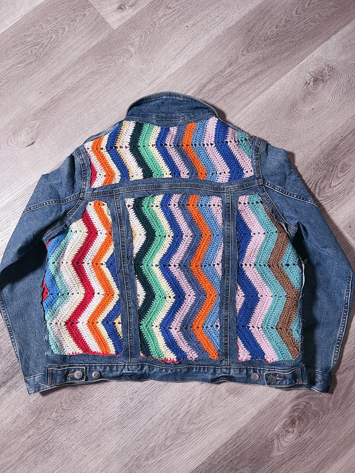 Crochet Denim Jacket by the Morgan Factory - Robin Boutique-Boutique 