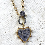 Two Tone Mixed Metal Heart Necklace