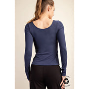 Recycled Butter Round Neck Top