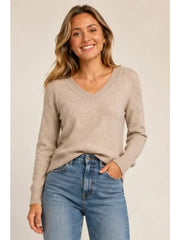 Jersey Stitch V-Neck Sweater
