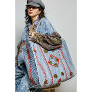Embroidered Geometric Tote by POL