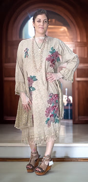 Rose Print with Lace Dress by The PaperLace - Robin Boutique 