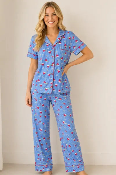 Cocktail Hour Top and Pull on Pajama Pant Set