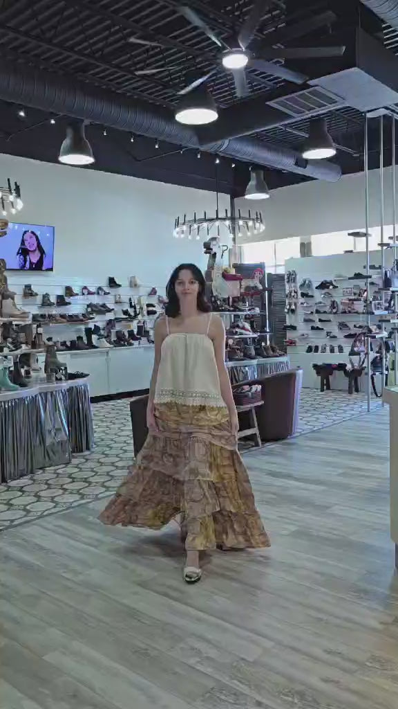 Rasgulla Sari Venus Ruffle Maxi by Kantha Bae Robin Boutique WC Tank by Jaded Gypsy