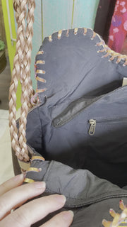 Upcycled Embroidered Market Braided Tote by Kantha Bae