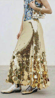 Heavy Sequined Evening Skirt Robin Boutique