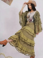 Lacy Tier Dream Cinch Skirt by The Paper Lace Robin Boutique