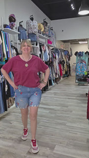Cayla Short in Cherry on Top by Driftwood Jeans