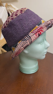 Reversible Silk/Cotton Kantha Bucket Hat by Robin