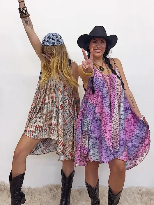Rasgulla Sari Moonchild Mini Dress #007 by Kantha Bae
