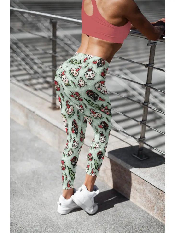 Spooky Christmas Mint Leggings - Robin Boutique-Boutique 