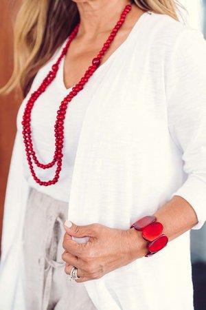 Additional view of Carved Natural Ivory Bracelet by Tagua from Robin Boutique.