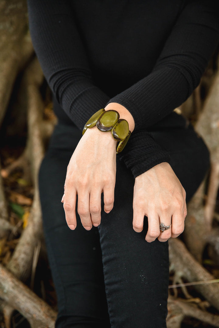 Carved Natural Ivory Bracelet by Tagua from Robin Boutique.