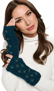 Floral Cable Knit Handwarmer G565 - Robin Boutique-Boutique 