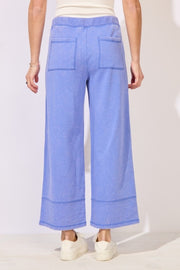 Color Washed Terry Cropped Wide Leg