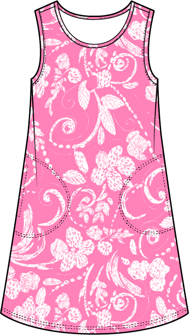 Vintage Scroll Easy Tank Dress by Escape