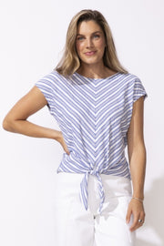 Seaport Stripe Tie Front Pullover by Escape by Habitat