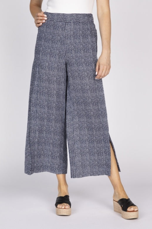 Flax Linen Stripe Gemma Flood Pant by Olivia