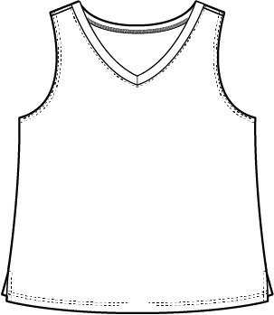 Solid V-Neck Slub Cotton Tank by Escape