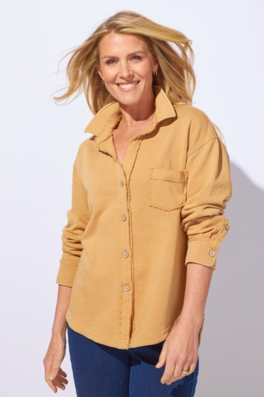 Color Wash Anywhere Shacket by Escape