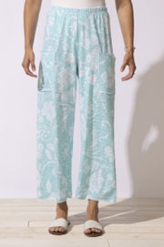 Vintage Scroll Cotton Slub Pocket Flood Pant by Escape