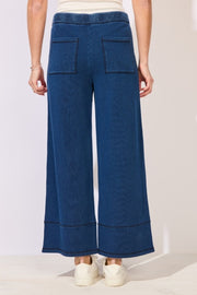 Color Washed Terry Cropped Wide Leg