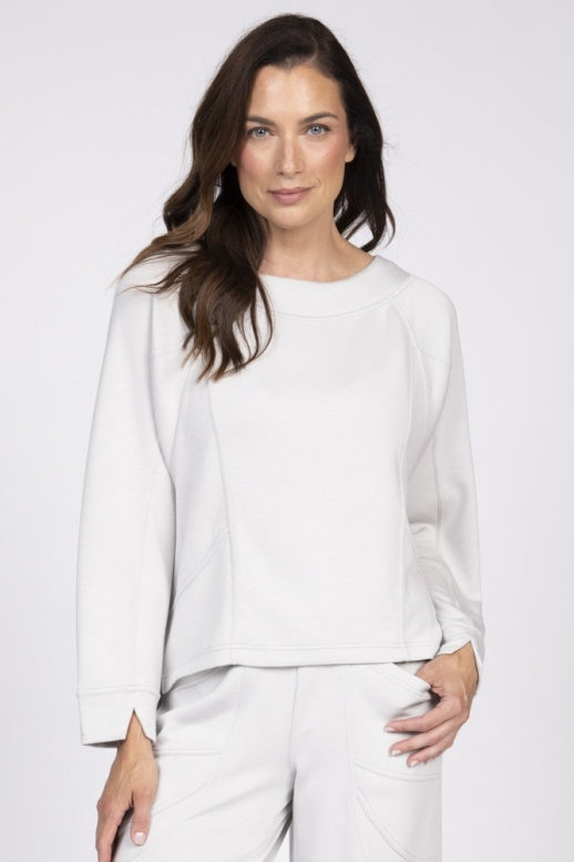 Feather Lux Knit Stitch Pullover by Olivia