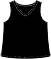 Solid V-Neck Slub Cotton Tank by Escape