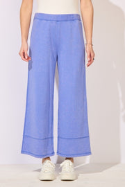 Color Washed Terry Cropped Wide Leg