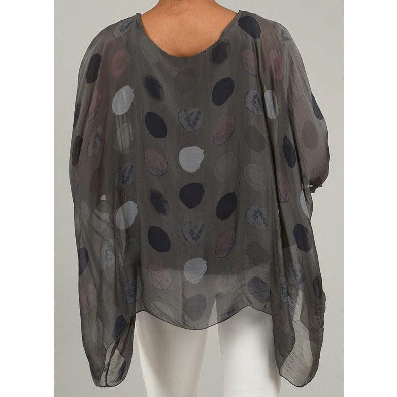 Italian Dotted Top with Frayed Solid Layers - Robin Boutique-Boutique 