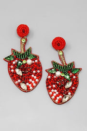 Beaded strawberry earrings in various styles - Robin Boutique-Boutique 