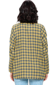 Yak Yeti Plaid button up plaid blouse in organis soft fabrics - Robin Boutique-Boutique 