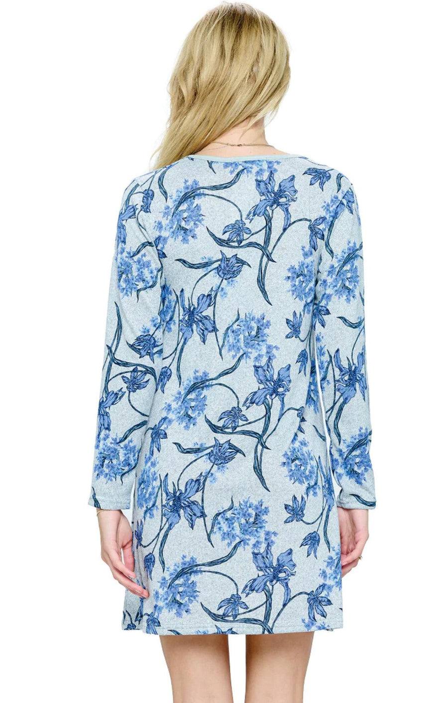 Floral dress with pockets is soft and comfy in floral print - Robin Boutique-Boutique 