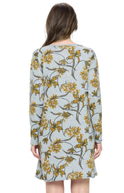 Floral dress with pockets is soft and comfy in floral print - Robin Boutique-Boutique 