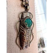 Large Silver Cicade with Turquoise Center necklace - Robin Boutique