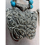 Turquoise and Beaded Ornate Butterfly Necklace - Robin Boutique