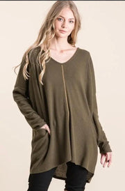 Thermal Long Sleeve Tunic in Plus Sizes - Robin Boutique-Boutique 