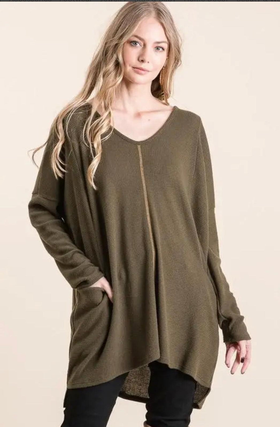 Thermal Long Sleeve Tunic in Plus Sizes - Robin Boutique-Boutique 