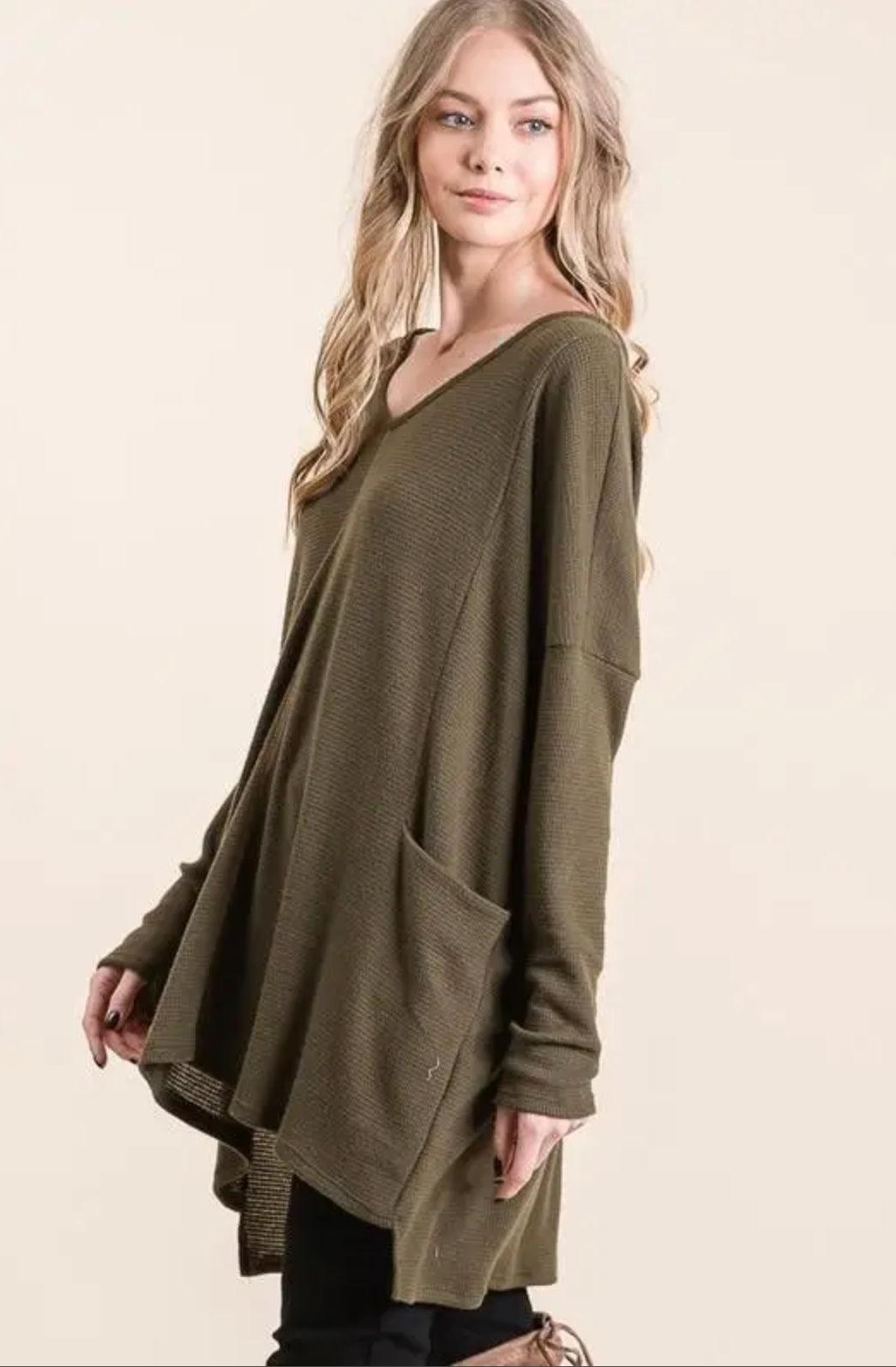 Thermal Long Sleeve Tunic in Plus Sizes - Robin Boutique-Boutique 