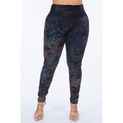 Extended Size High Waist Full Length Leggings in Abstract Floral - Robin Boutique-Boutique 