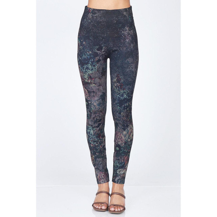High Waist Full Length Jeans Leggings in Abstract Floral - Robin Boutique-Boutique 