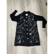 Black and White Dots Hand Felt Wool Coat - Robin Boutique-Boutique    &.  Reloved Fabrics