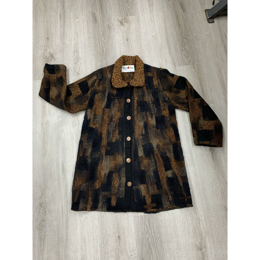 Hand Felt Brown Coat - Robin Boutique-Boutique    &.  Reloved Fabrics