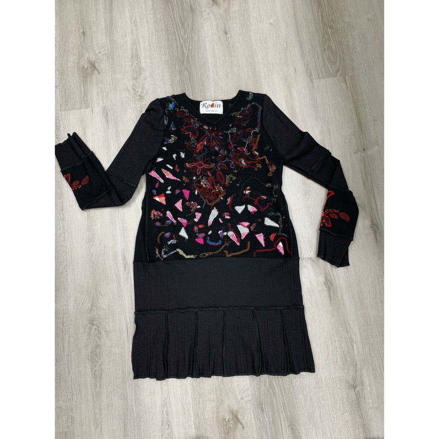 Recycled no waste felted Sweater dress tunic - Robin Boutique-Boutique    &.  Reloved Fabrics