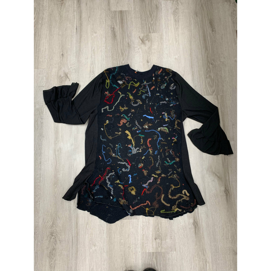 Black felt one-of knit tunic/dress - Robin Boutique-Boutique 