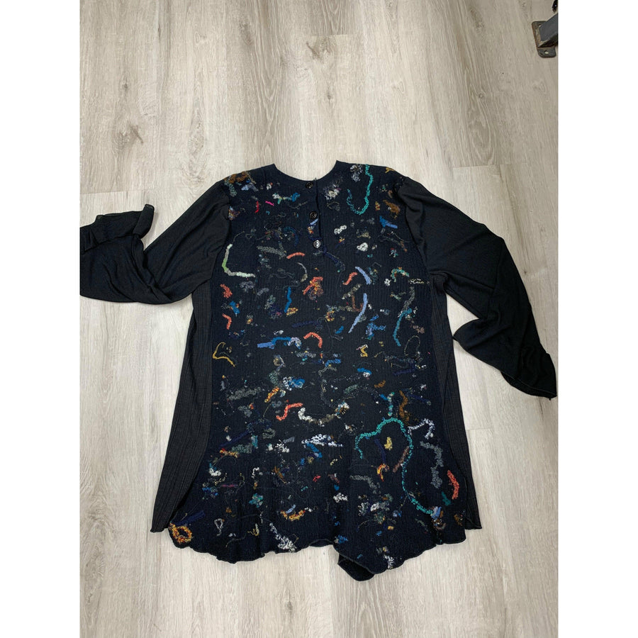 Black felt one-of knit tunic/dress - Robin Boutique-Boutique 